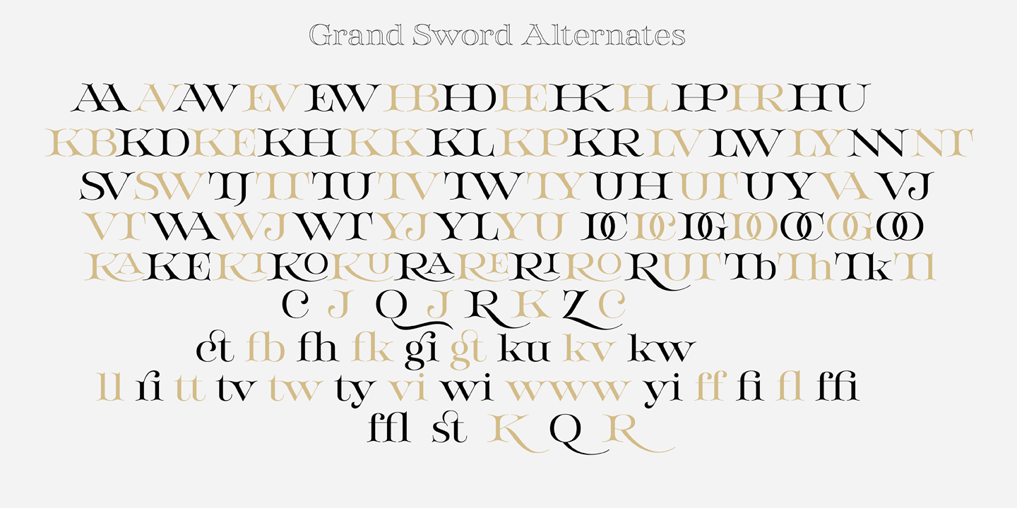 Ejemplo de fuente Grand Sword Outline